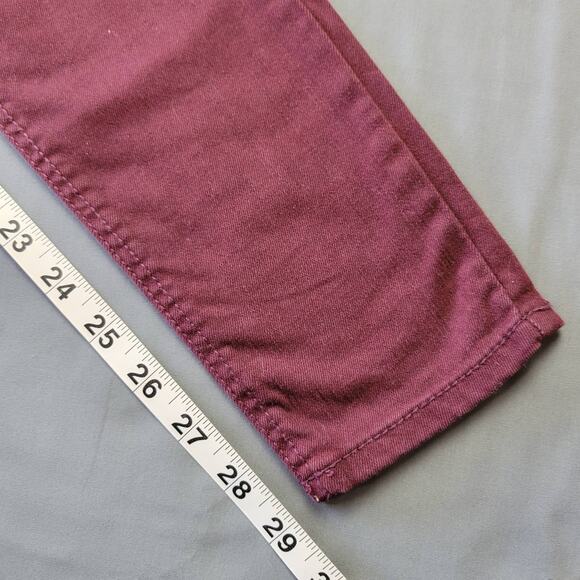 Mango Denim & Tees Low Rise Skinny Jeans Women's 2 Plum Burgundy Classic Rivets - Picture 9 of 11